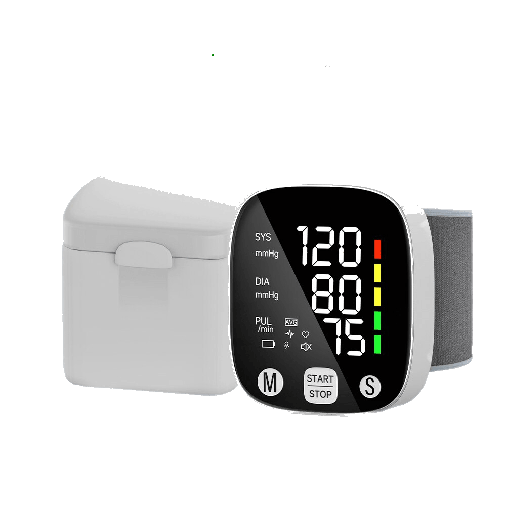 New LED Rechargeable Wrist Blood Pressure Monitor English / Russian /  Portuguese / Spanish Voice Broadcast Tonometer BP Monitor